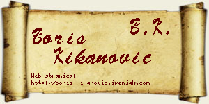 Boris Kikanović vizit kartica